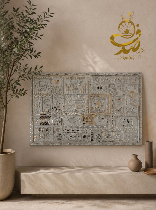 تابلو دکوراتیو آینه کاری لیپان آرت مناسب دکوراسیون مدرن منزل و فضاهای لوکس